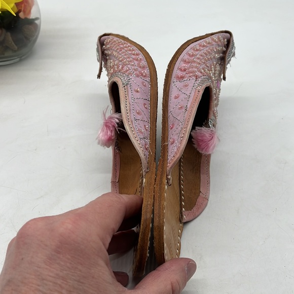 Khussa Beaded Slipper Light Pink with tassel Size Women's 9. BNFL2701 - Picture 5 of 6
